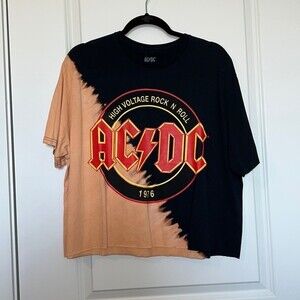 Plus Size ACDC Bleach Graphic Cropped Tee | 3X NWT
